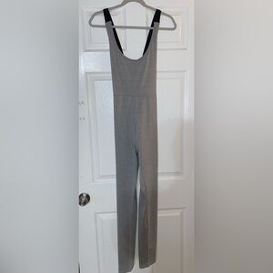 SHEIN Gray Cross Back Cutout Athletic Jumpsuit